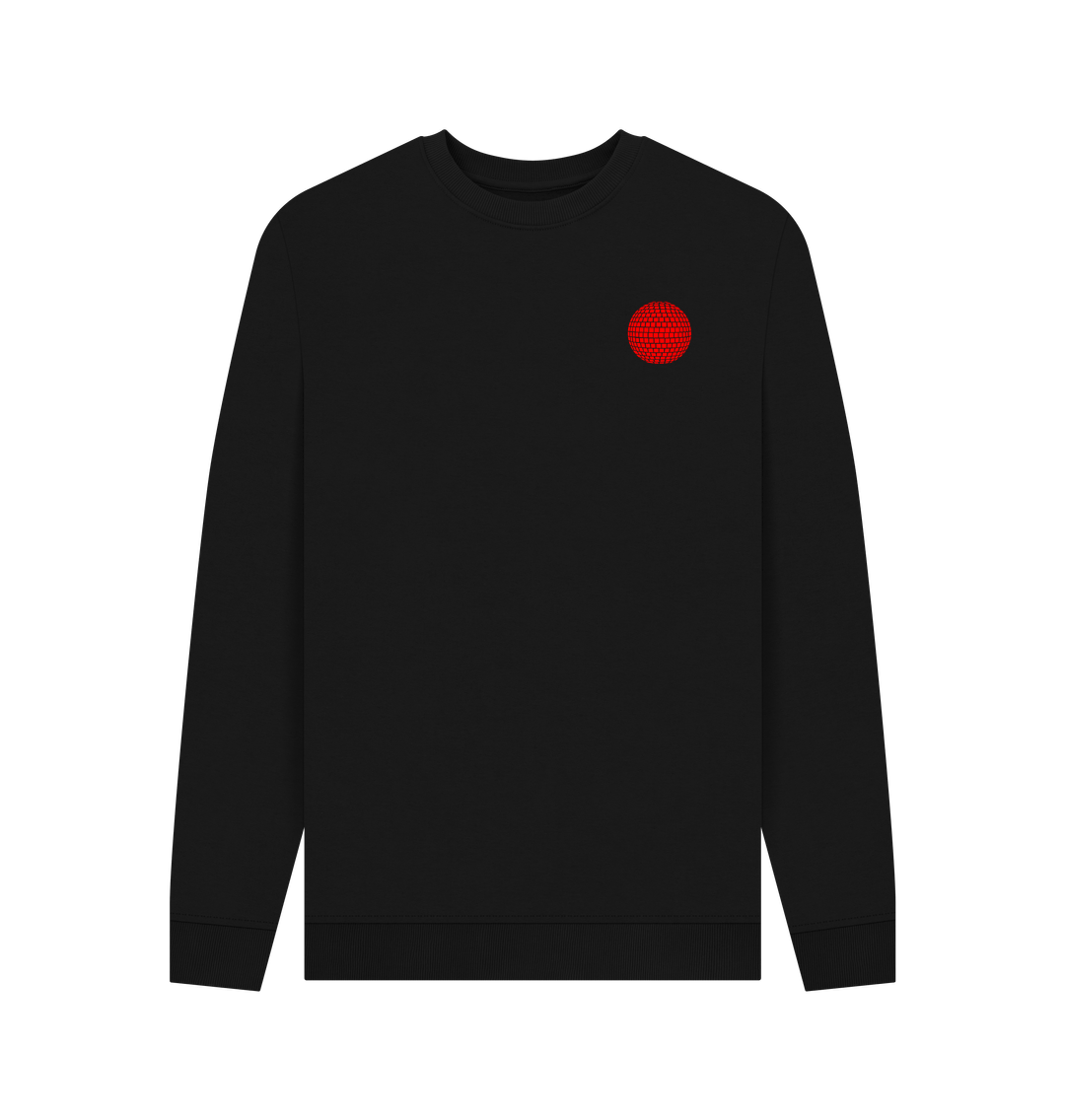 Black Mirror Ball Logo Sweatshirt on Black