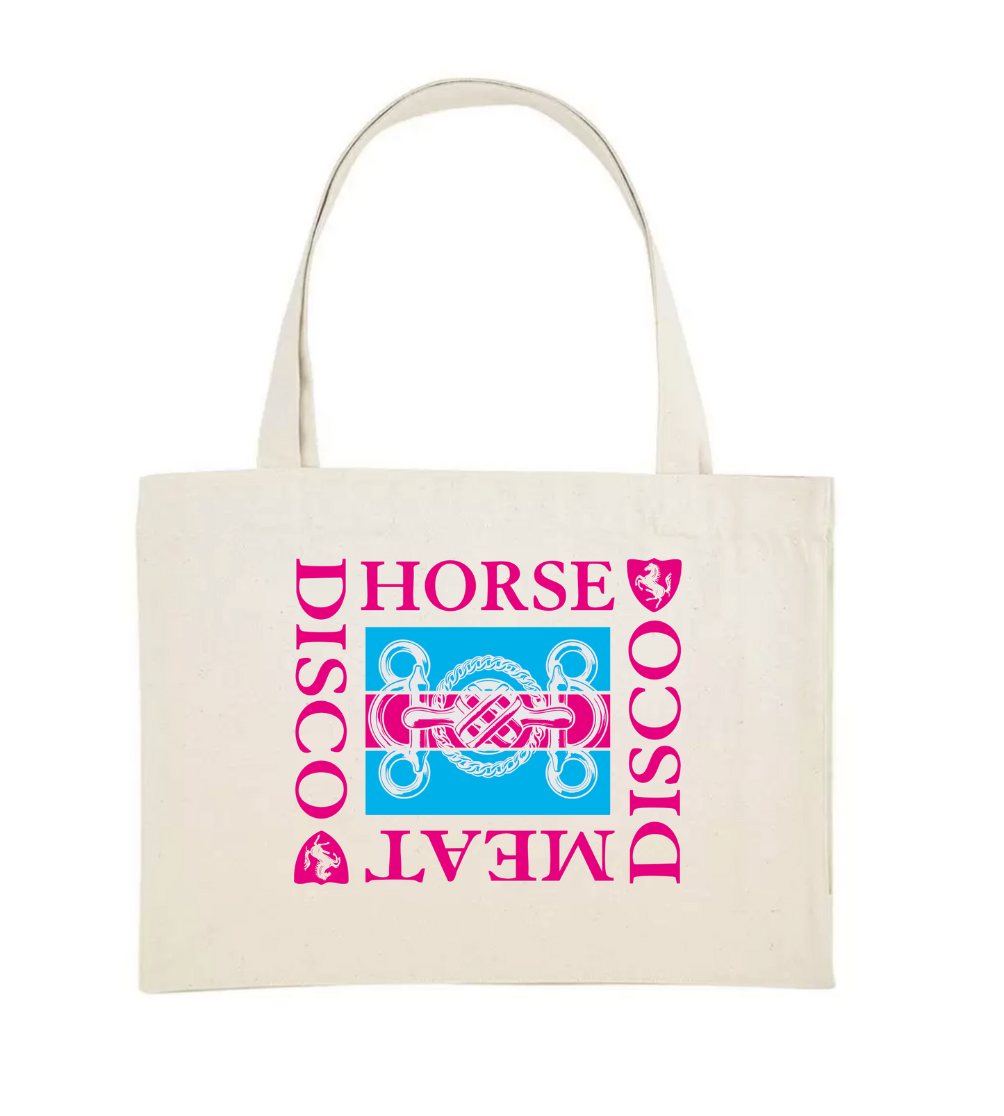 Horse Meat Disco Snaffle Shopper White - Pink / Blue