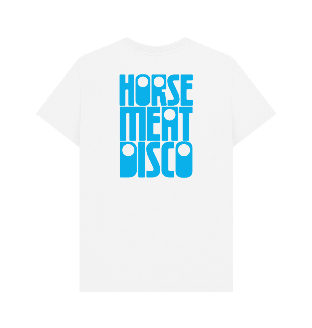 4 Horses Etch T-Shirt - Turquoise Print on White