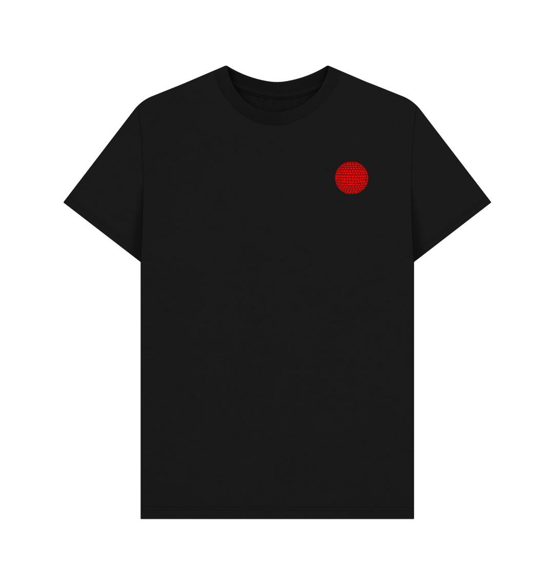 Black Mirror Ball Logo T-Shirt on Black