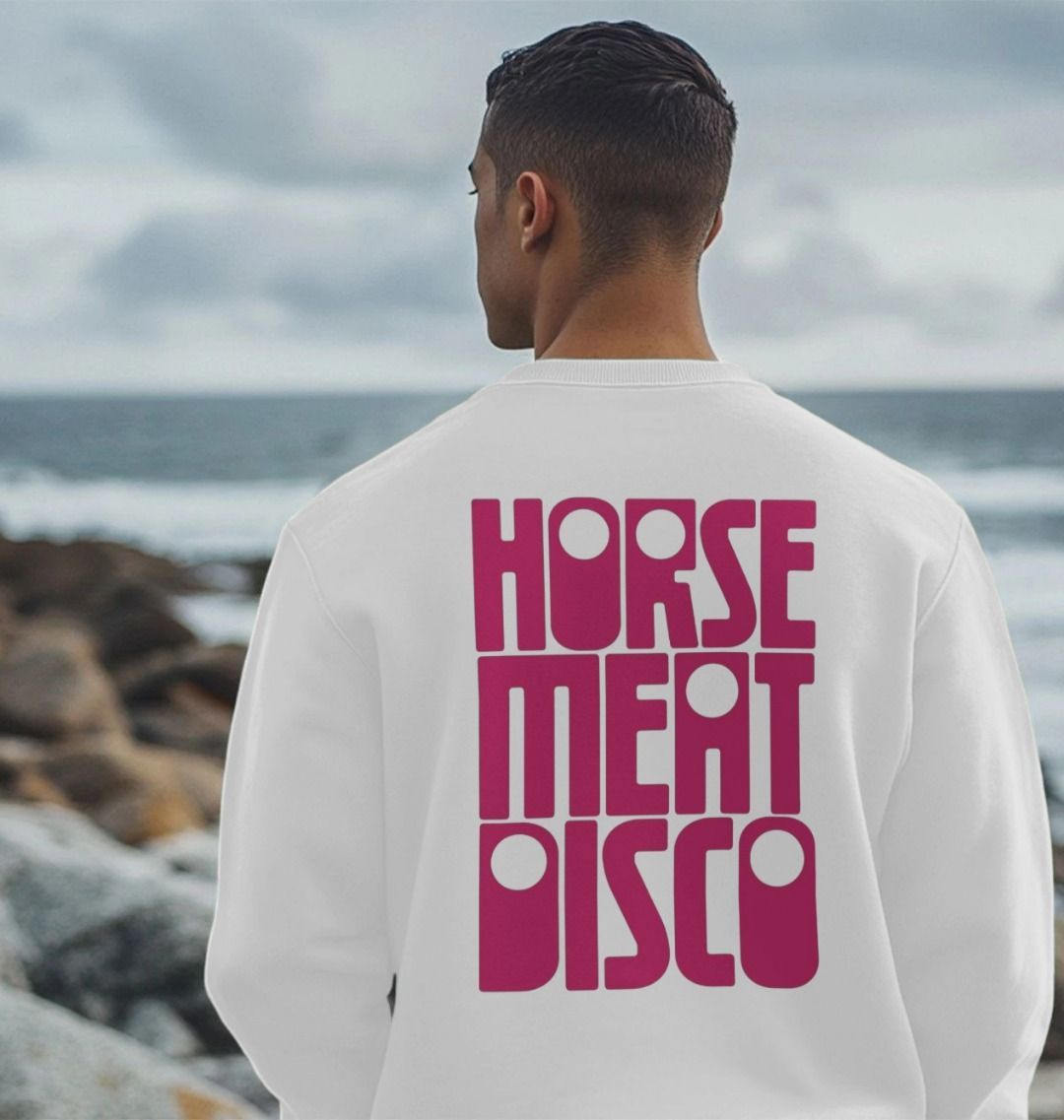 4 Horses Etch Sweatshirt - Pink Print on White