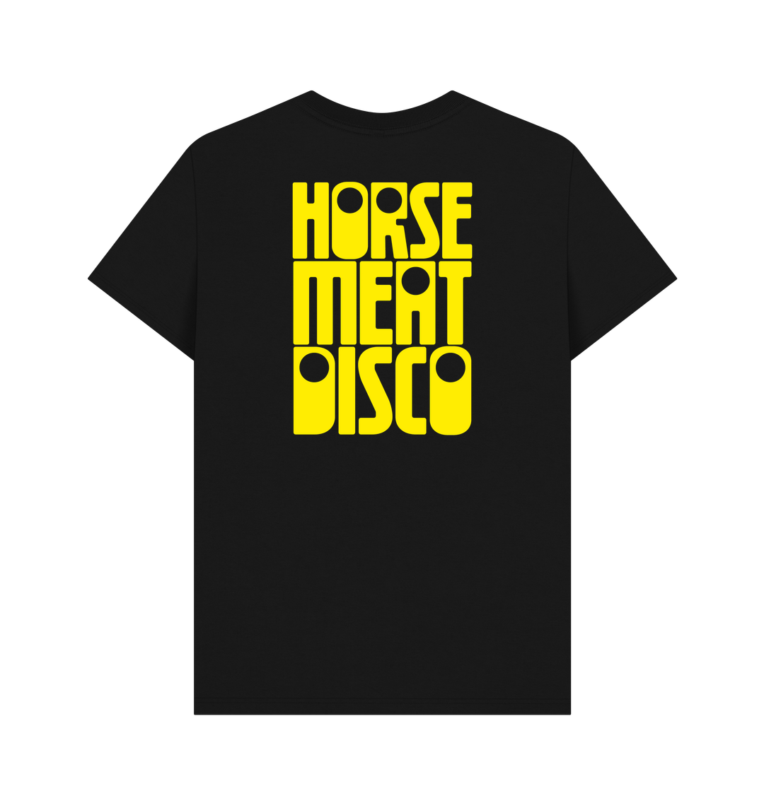 4 Horses Etch T-Shirt - Yellow Print on Black