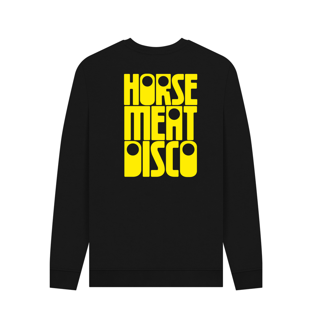 4 Horses Etch Sweatshirt - Yellow Print on Black