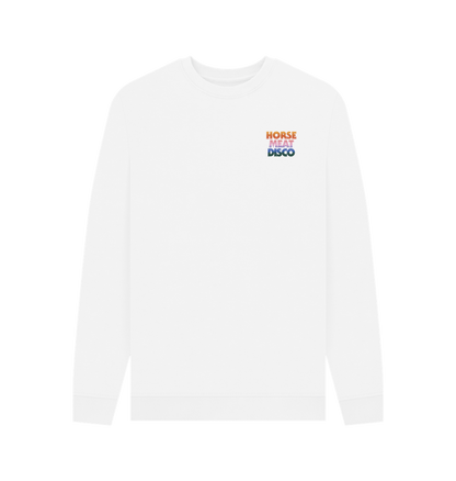 White Classic Rainbow Ombre Sweatshirt on Black