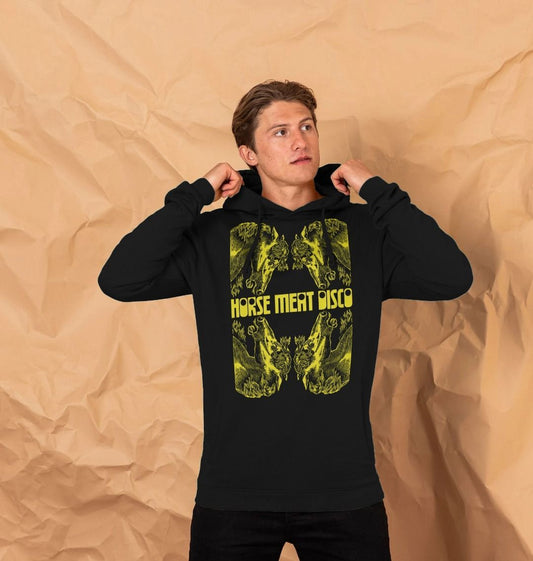 4 Horses Etch Hoody - Yellow Print on Black