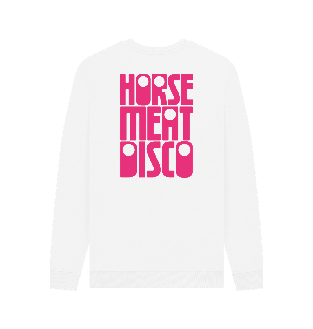 4 Horses Etch Sweatshirt - Pink Print on White