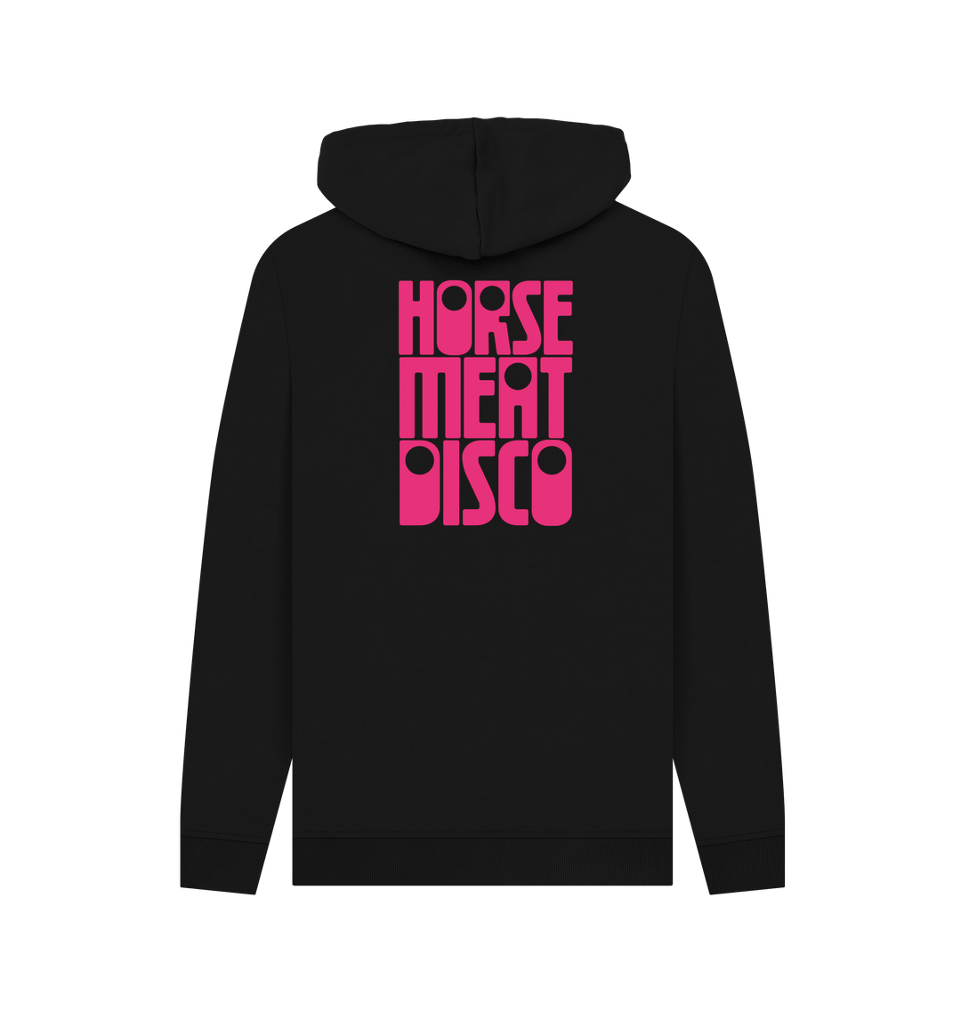 4 Horses Etch Hoody - Pink Print on Black