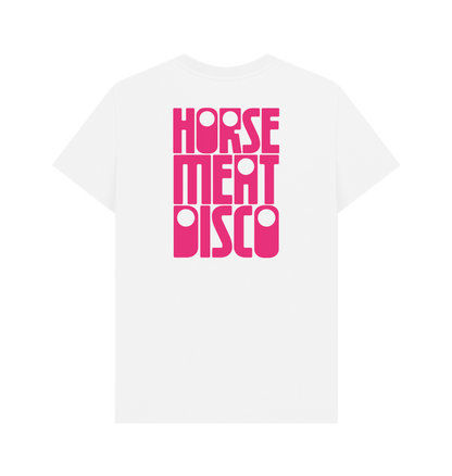 4 Horses Etch T-Shirt - Pink Print on White