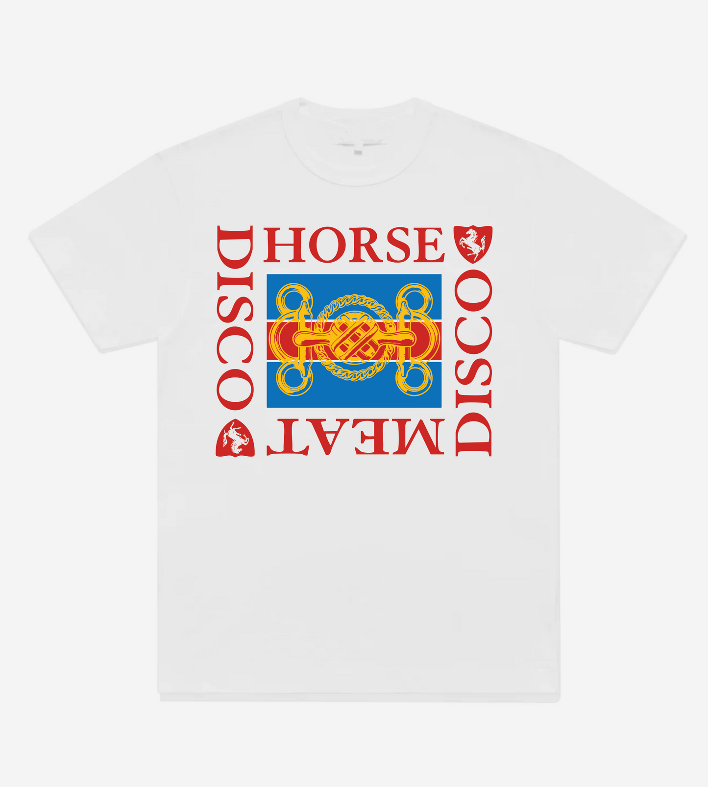 Horse Meat Disco Snaffle White Tee - Red / Blue