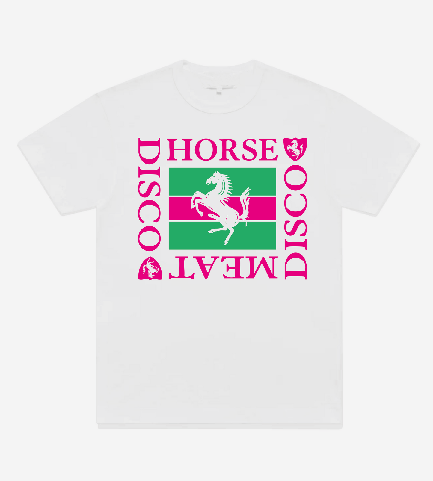 Horse Meat Disco White Tee - Pink / Green