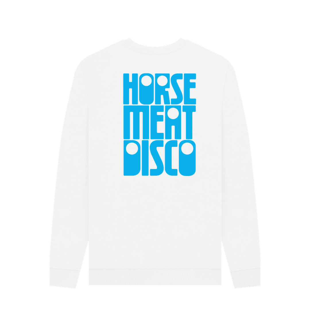 4 Horses Etch Sweatshirt - Turquoise Print on White