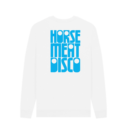 4 Horses Etch Sweatshirt - Turquoise Print on White