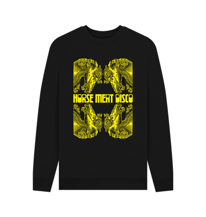 Black 4 Horses Etch Sweatshirt - Yellow Print on Black