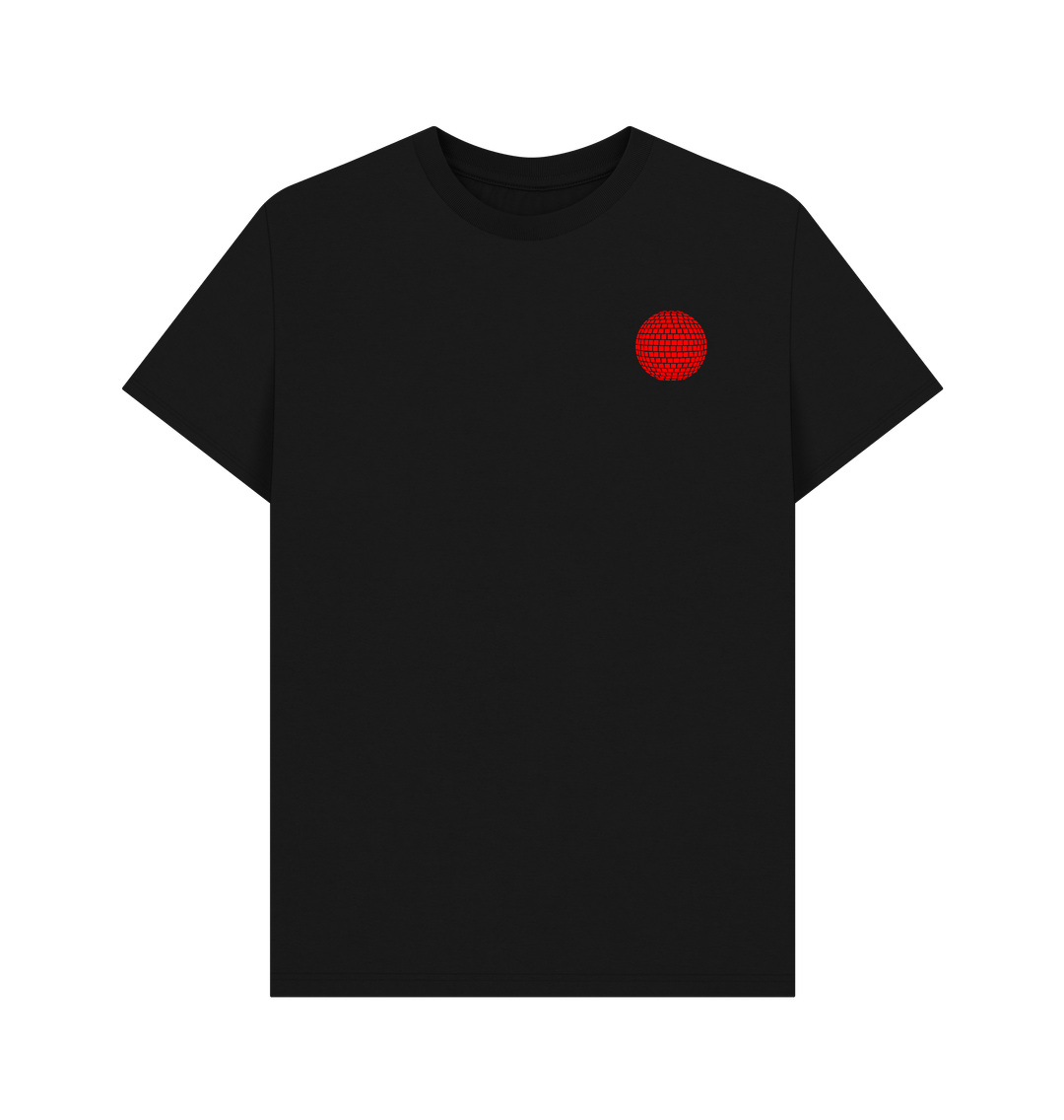 Black Mirror Ball Logo T-Shirt on White