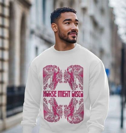 4 Horses Etch Sweatshirt - Pink Print on White